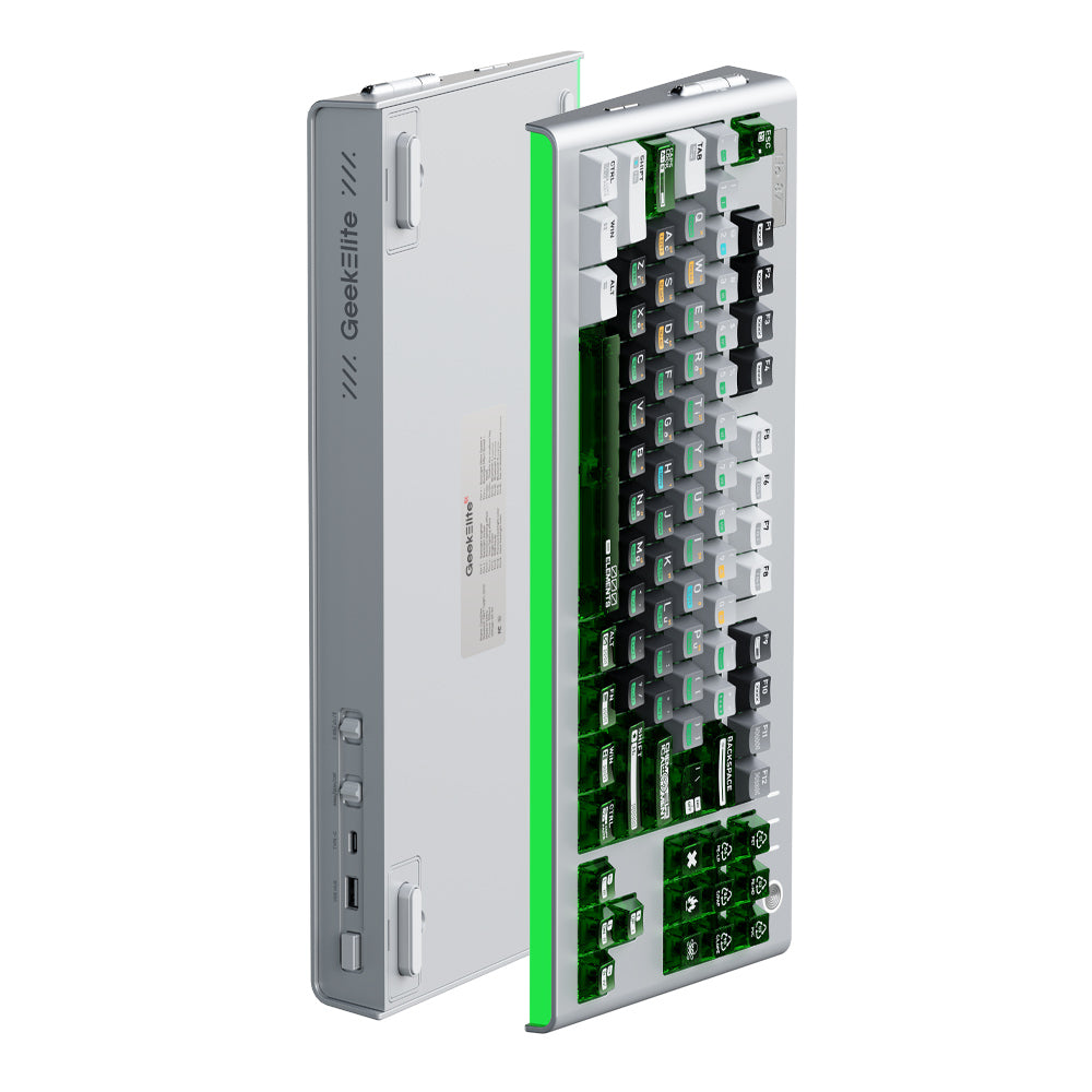 GeekElite Lio87 with side engraved keycaps Mechanical Gaming Keyboard with DIY Light Stripe Barebone